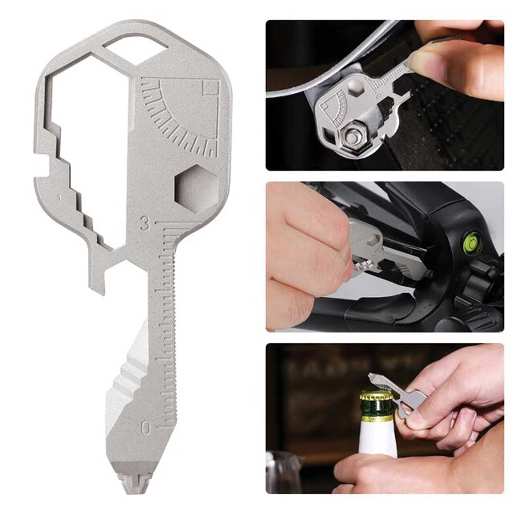 Multifunctional Key24, 24 Tools in 1, Screwdriver, Bottle Opener, Can Opener, Hex Key, For Hiking