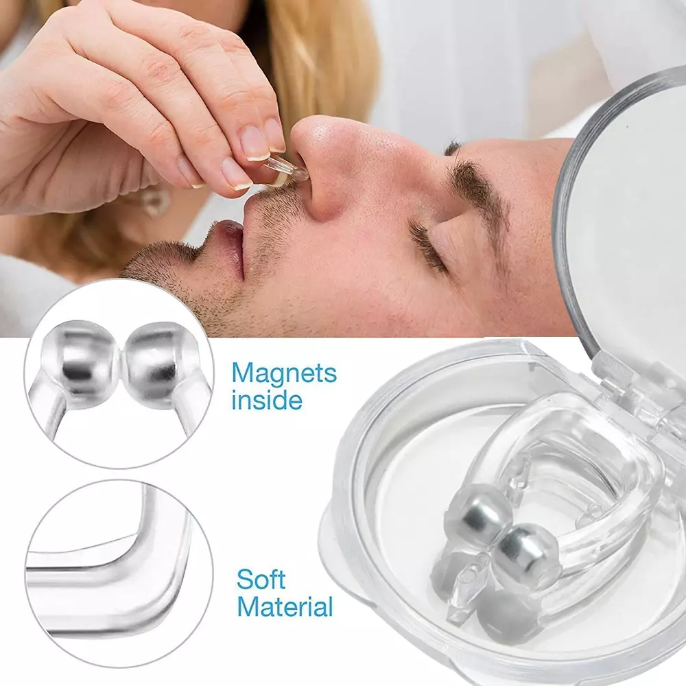 Magnetic Silicone Anti-Snoring Nasal Clip: Prevention of Intermittent Apnea and Improvement of Breathing