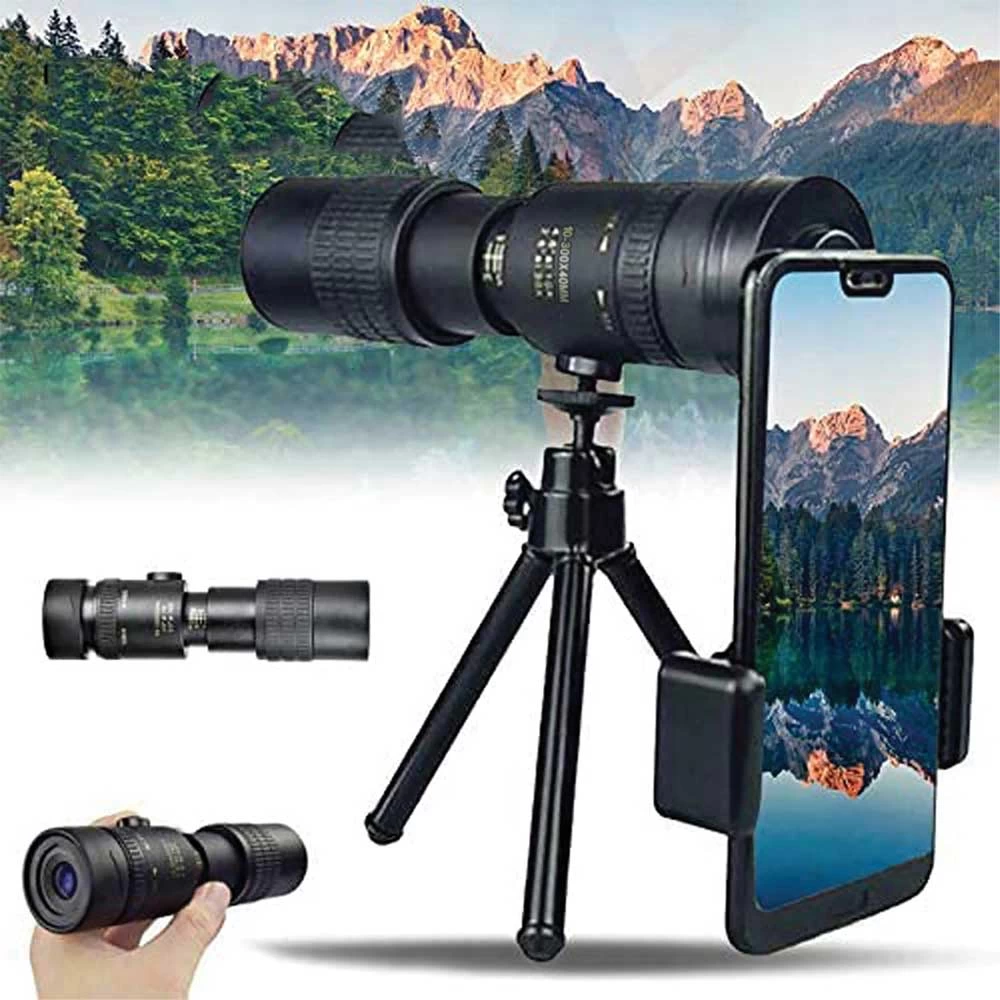 Super Zoom Telescope, Night Vision Monocular with Smartphone Support and Tripod, Pocket Telescope - ZoomShot